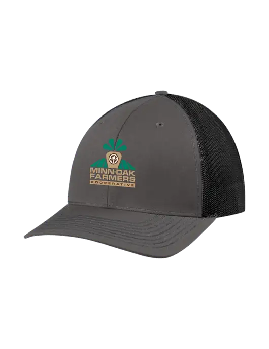 Richardson Adjustable Snapback Original 112 Trucker Cap Dark Grey w/Black Mesh w/Minn-Dak Farmers Cooperative Logo