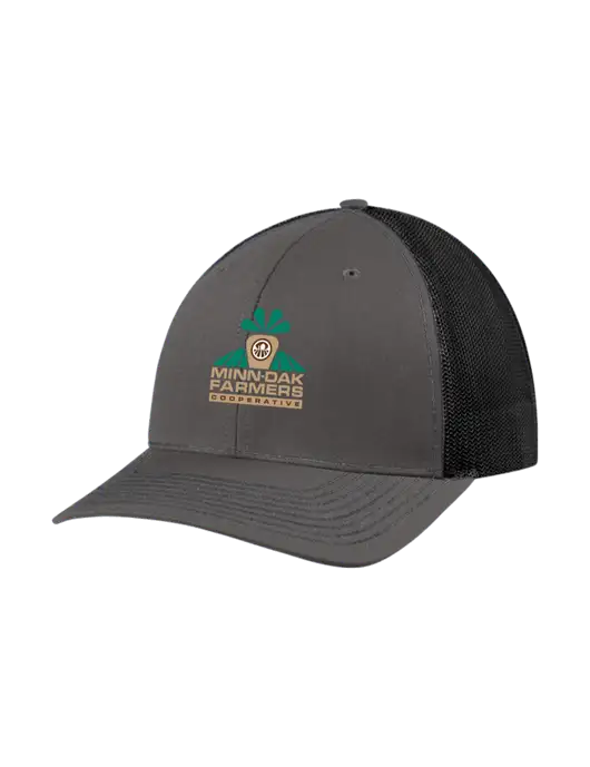 Richardson Adjustable Snapback Original 112 Trucker Cap Dark Grey w/Black Mesh w/Minn-Dak Farmers Cooperative Logo