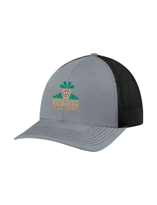 Richardson Adjustable Snapback Original 112 Trucker Cap Heather Grey w/Black Mesh w/Minn-Dak Farmers Cooperative Logo