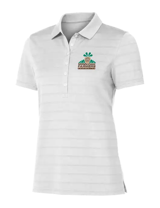 Callaway Womens Bright White Ventilated Polo w/Minn-Dak Farmers Cooperative Logo