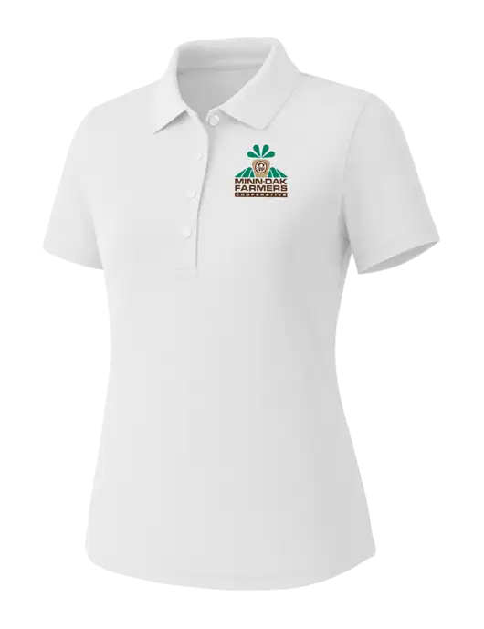 Callaway Womens Core Bright White Performance Polo w/Minn-Dak Farmers Cooperative Logo