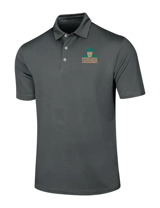 Callaway Black Fine Line Stripe Polo w/Minn-Dak Farmers Cooperative Logo