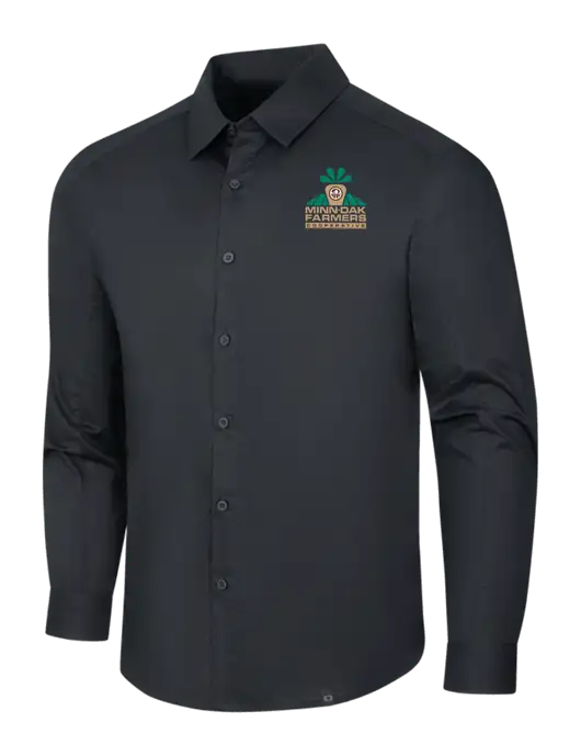 OGIO Black Commuter Woven Shirt w/Minn-Dak Farmers Cooperative Logo