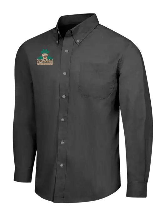 Soft Black Crosshatch Easy Care Shirt w/Minn-Dak Farmers Cooperative Logo