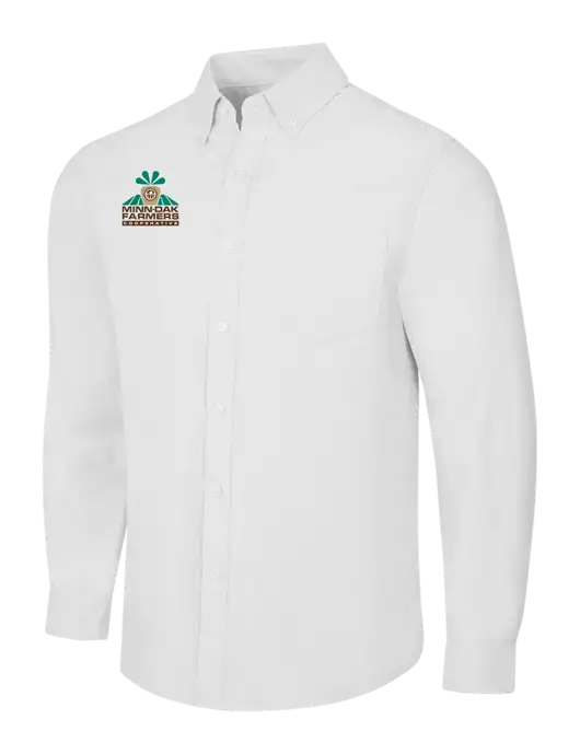 White SuperPro Oxford Shirt w/Minn-Dak Farmers Cooperative Logo