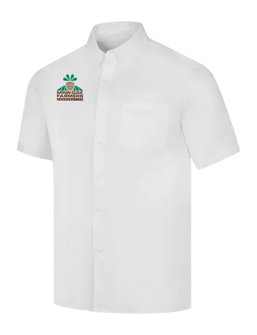 Short Sleeve White Superpro React Twill Shirt w/Minn-Dak Farmers Cooperative Logo