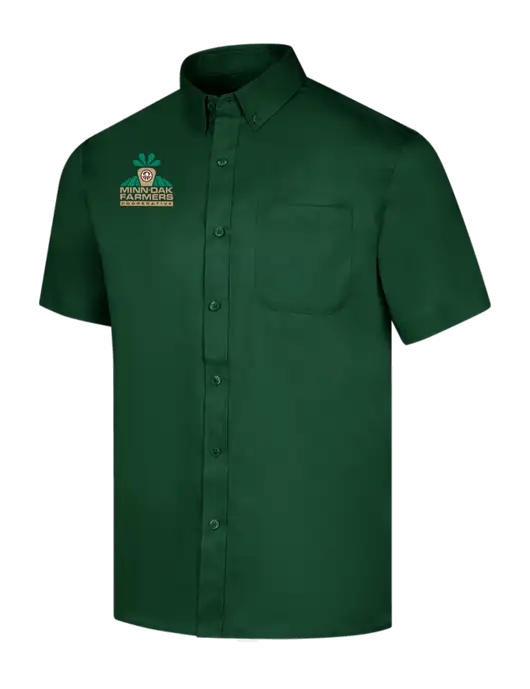 Short Sleeve Dark Green Superpro React Twill Shirt w/Minn-Dak Farmers Cooperative Logo