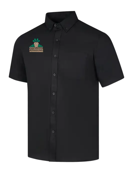 Short Sleeve Deep Black Superpro React Twill Shirt w/Minn-Dak Farmers Cooperative Logo
