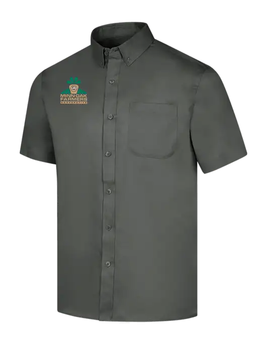 Short Sleeve Dark Grey Superpro React Twill Shirt w/Minn-Dak Farmers Cooperative Logo
