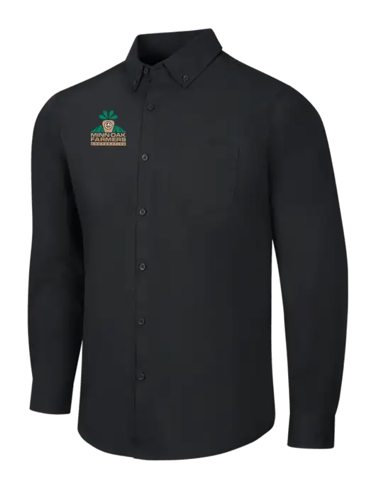 Black Long Sleeve Carefree Poplin Shirt w/Minn-Dak Farmers Cooperative Logo
