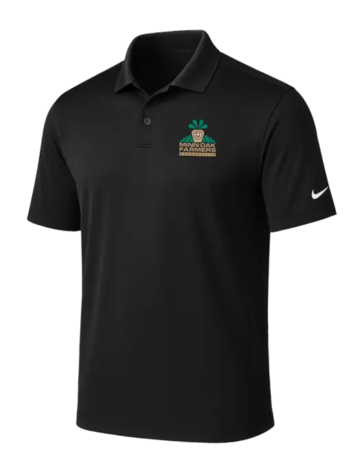 NIKE Black Victory Solid Polo w/Minn-Dak Farmers Cooperative Logo