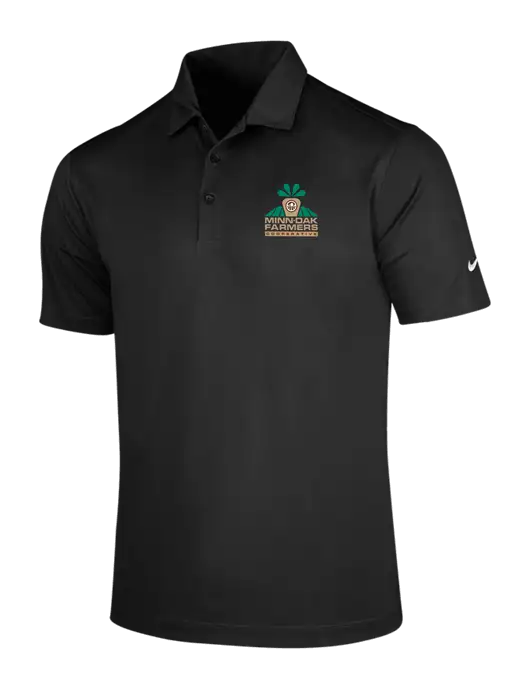 NIKE Black Dri-Fit Vertical Mesh Polo w/Minn-Dak Farmers Cooperative Logo