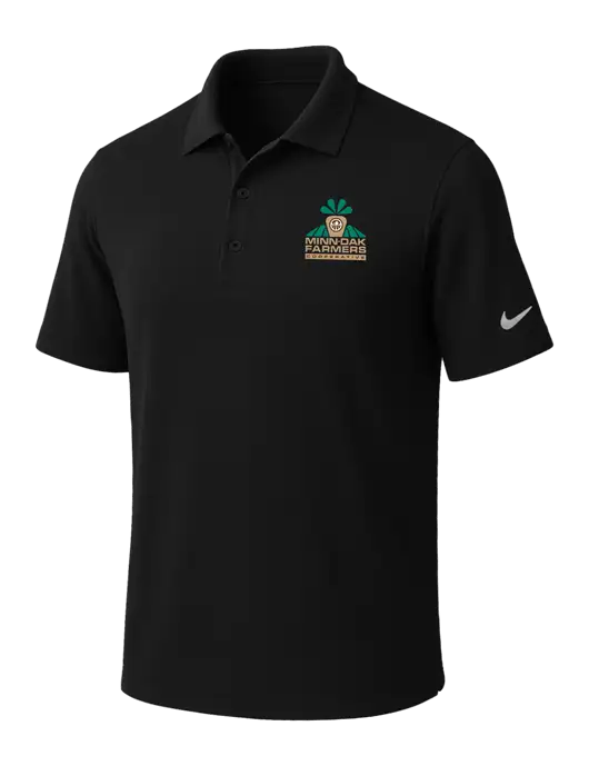 NIKE Black Dri-Fit Micro Pique Polo w/Minn-Dak Farmers Cooperative Logo