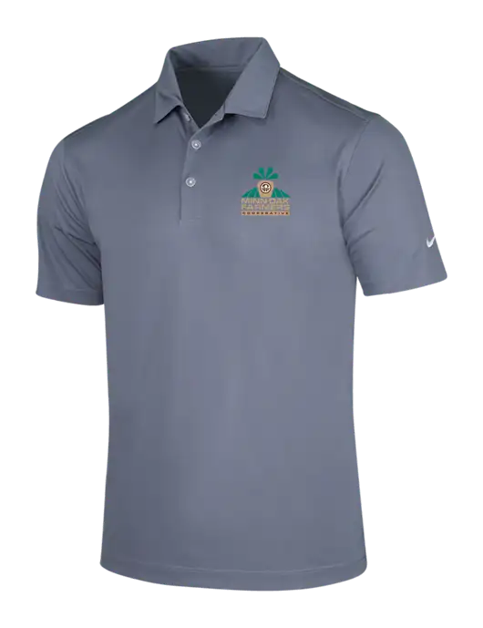 NIKE Medium Grey Dri-Fit Vertical Mesh Polo w/Minn-Dak Farmers Cooperative Logo
