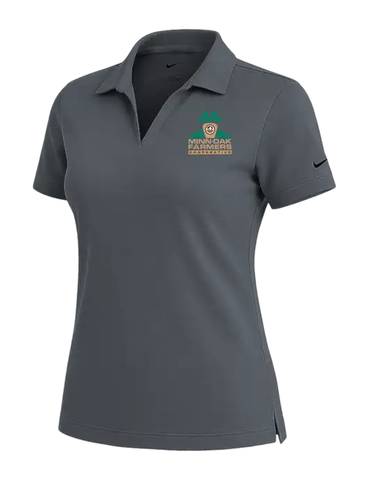NIKE Dark Grey Womens Dri-Fit Micro Pique Polo w/Minn-Dak Farmers Cooperative Logo