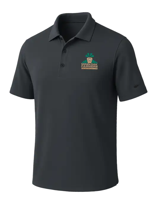 NIKE Dark Grey Dri-Fit Micro Pique Polo w/Minn-Dak Farmers Cooperative Logo