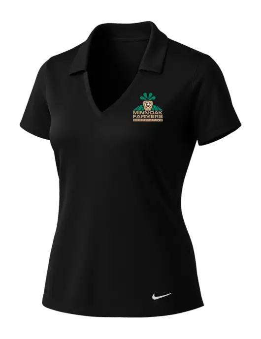 NIKE Black Womens Dri-Fit Vertical Mesh Polo w/Minn-Dak Farmers Cooperative Logo