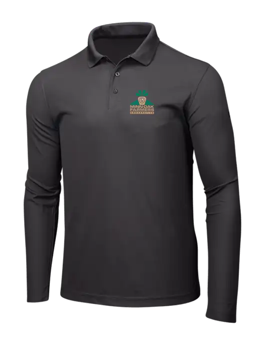 OGIO Charcoal Grey Caliber 2.0 Long Sleeve Polo w/Minn-Dak Farmers Cooperative Logo
