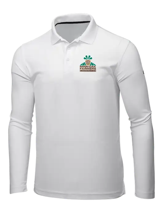 OGIO Bright White Caliber 2.0 Long Sleeve Polo w/Minn-Dak Farmers Cooperative Logo