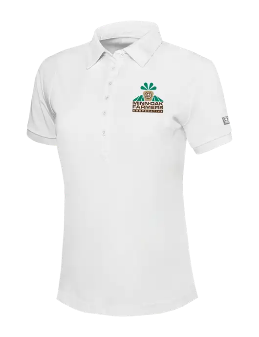 OGIO Womens Bright White Jewel Polo w/Minn-Dak Farmers Cooperative Logo