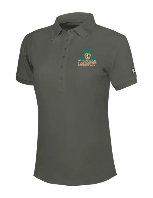 OGIO Womens Medium Grey Jewel Polo w/Minn-Dak Farmers Cooperative Logo