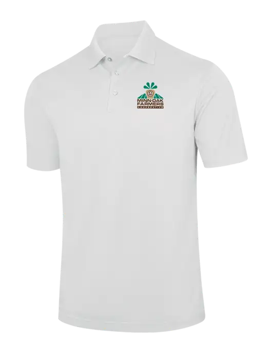 White Performance Fine Jacquard Polo w/Minn-Dak Farmers Cooperative Logo