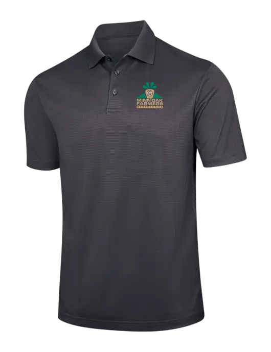 Dark Grey Performance Fine Jacquard Polo w/Minn-Dak Farmers Cooperative Logo