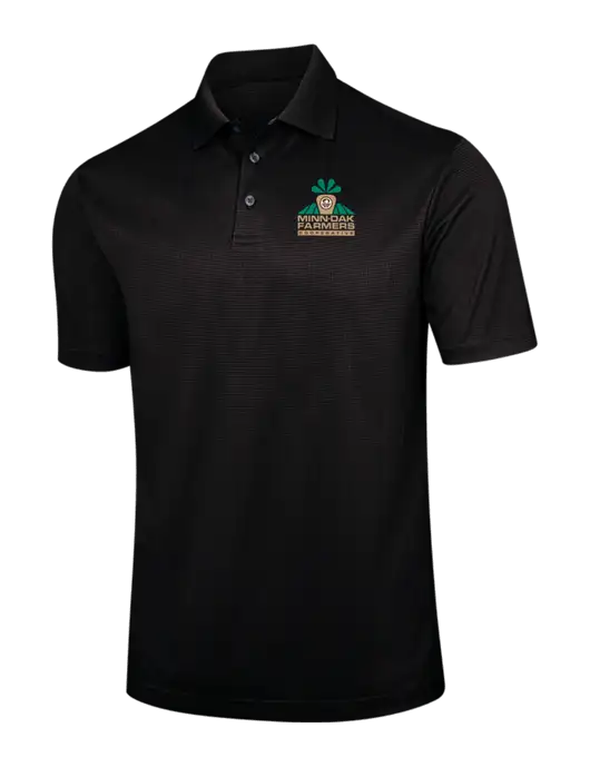 Black Performance Fine Jacquard Polo w/Minn-Dak Farmers Cooperative Logo
