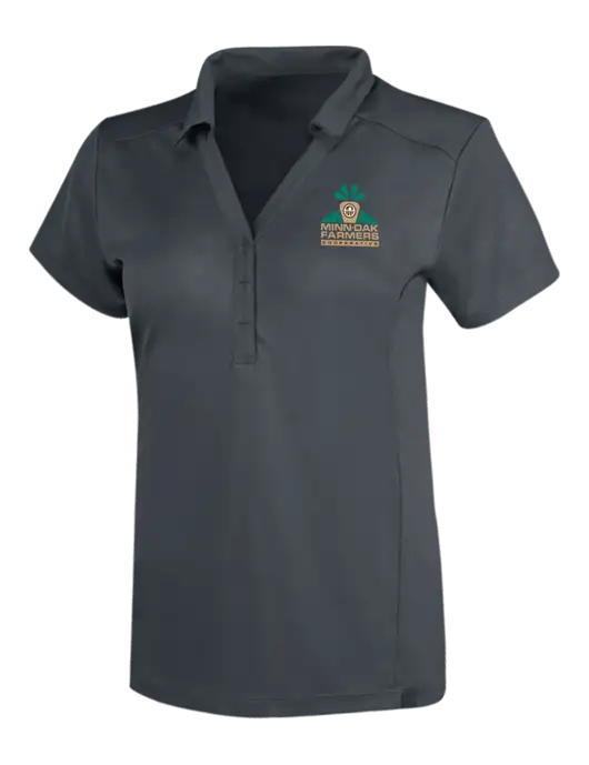 OGIO Dark Grey Womens Framework Polo w/Minn-Dak Farmers Cooperative Logo
