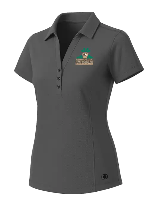 OGIO Womens Medium Grey ONYX Polo w/Minn-Dak Farmers Cooperative Logo