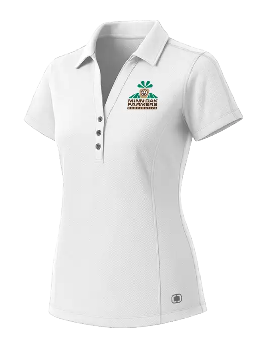 OGIO Womens White ONYX Polo w/Minn-Dak Farmers Cooperative Logo