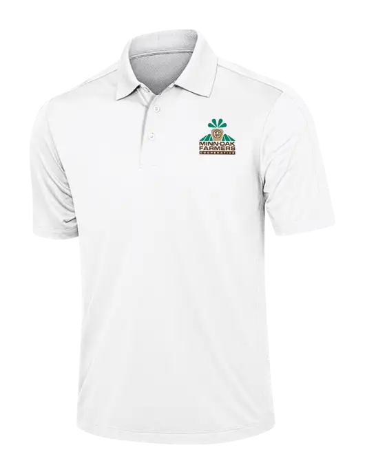 White Diamond Textured Jacquard Polo w/Minn-Dak Farmers Cooperative Logo