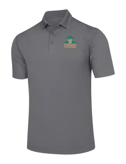 Medium Grey Micropique Sport-Wick Polo w/Minn-Dak Farmers Cooperative Logo