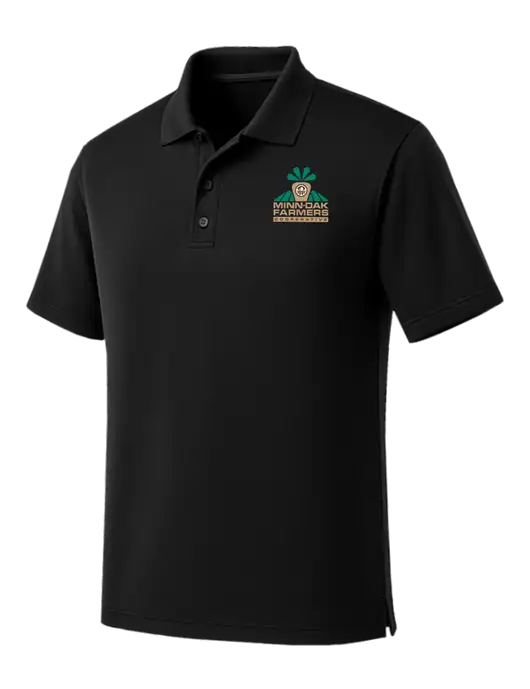 Black Dry Zone UV Micro Mesh Polo w/Minn-Dak Farmers Cooperative Logo