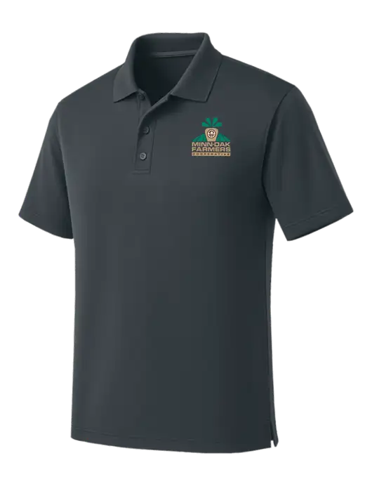 Dark Grey Dry Zone UV Micro Mesh Polo w/Minn-Dak Farmers Cooperative Logo