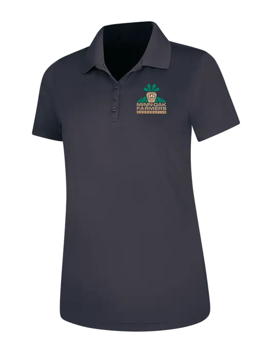 Dark Grey Womens Dry Zone UV Mesh Polo w/Minn-Dak Farmers Cooperative Logo