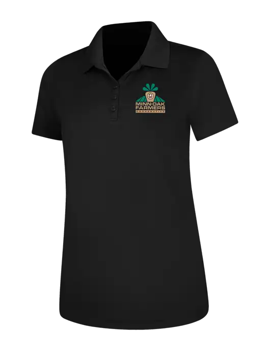 Black Womens Dry Zone UV Mesh Polo w/Minn-Dak Farmers Cooperative Logo