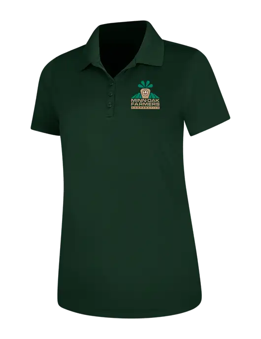 Dark Green Womens Dry Zone UV Mesh Polo w/Minn-Dak Farmers Cooperative Logo
