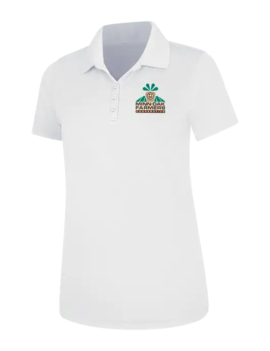 White Womens Dry Zone UV Mesh Polo w/Minn-Dak Farmers Cooperative Logo