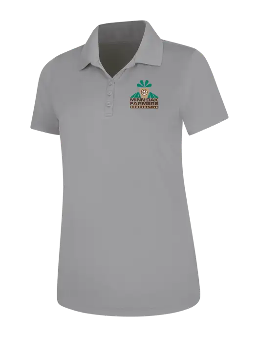 Light Grey Womens Dry Zone UV Mesh Polo w/Minn-Dak Farmers Cooperative Logo