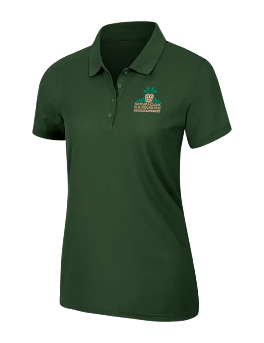 Dark Green Womens Core Classic Pique Polo w/Minn-Dak Farmers Cooperative Logo