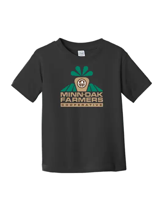Rabbit Skins Black Toddler Fine Jersey Tee w/Minn-Dak Farmers Cooperative Logo