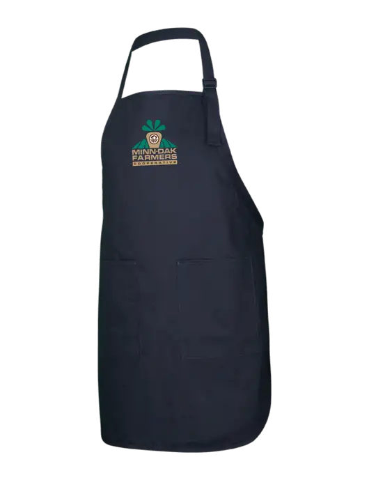 Full-Length Black Apron With Pockets w/Minn-Dak Farmers Cooperative Logo