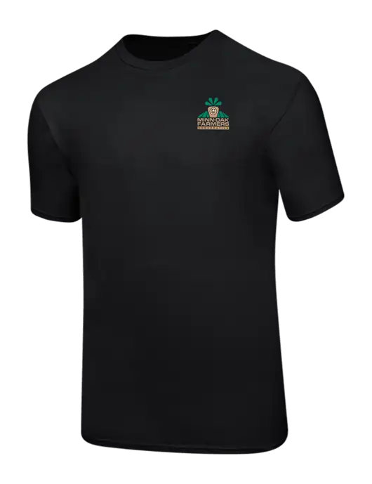 Ring Spun Jet Black 4.5 oz T-Shirt w/Minn-Dak Farmers Cooperative Logo