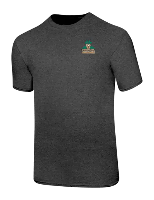 Ring Spun Dark Heather Grey 4.5 oz T-Shirt w/Minn-Dak Farmers Cooperative Logo