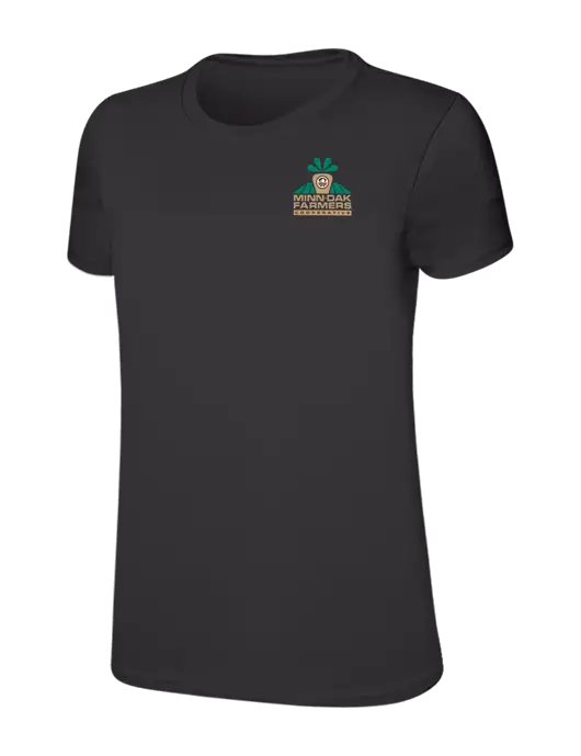 Womens Ring Spun Charcoal 4.5 oz T-Shirt w/Minn-Dak Farmers Cooperative Logo