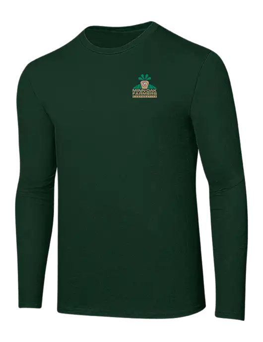 Ring Spun Forest Green 4.5 oz Long Sleeve T-Shirt w/Minn-Dak Farmers Cooperative Logo