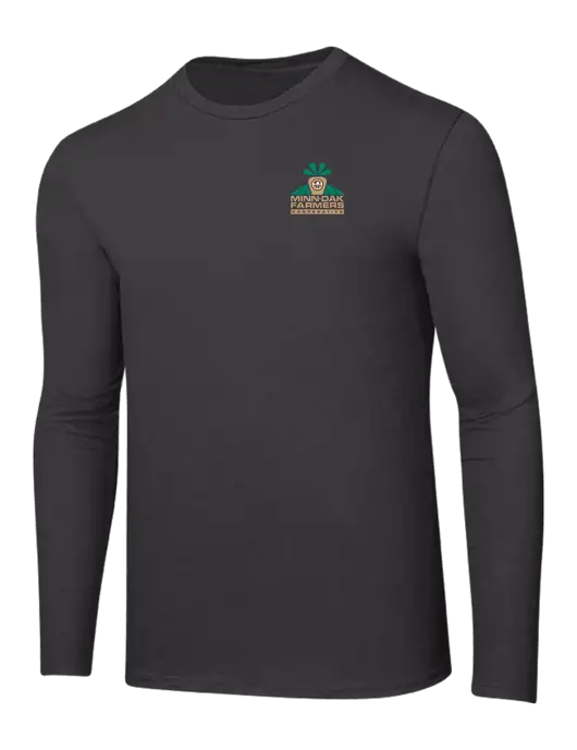 Ring Spun Charcoal 4.5 oz Long Sleeve T-Shirt w/Minn-Dak Farmers Cooperative Logo
