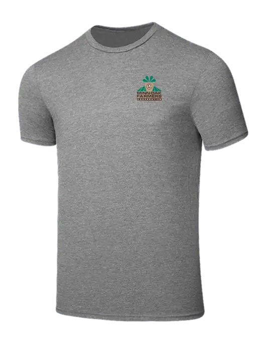 Seriously Soft Grey Frost T-Shirt w/Minn-Dak Farmers Cooperative Logo