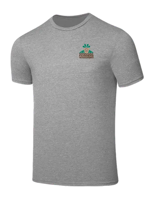 Seriously Soft Light Heather Grey T-Shirt w/Minn-Dak Farmers Cooperative Logo